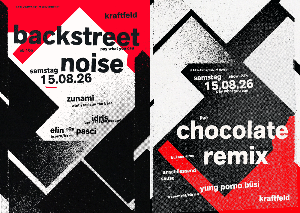 Der Vortanz im Hinterhof, Backstreet Noise, Elin b2b pasci, Zunami, Idris, , Das Nachspiel im Haus, Chocolate Remix, Yung Porno Büsi
